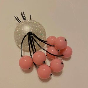 Luxulite Brooch - pink and white